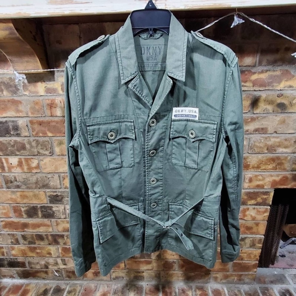 DNKY camo army green cargo safari jacket‎ Size medium